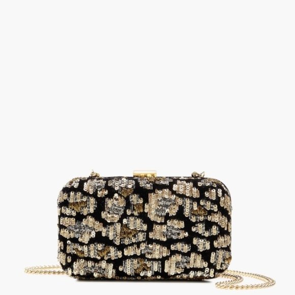 J.Crew Minaudière bag in leopard sequins - PEPPER LEOPARD BROWN - Picture 1 of 2